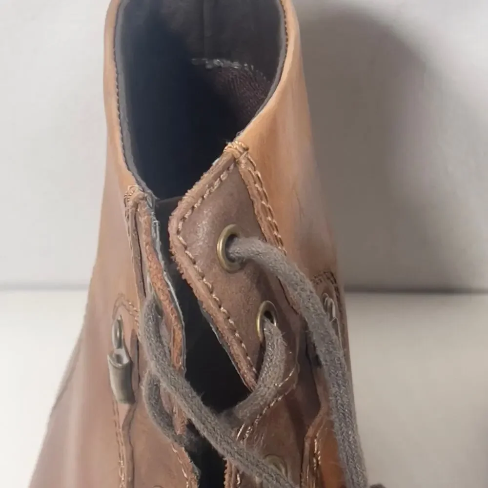GBX Layne Men's Brown Lace Up Moc Toe Leather Ankle Chukka Boots Size 10 1/2 Med